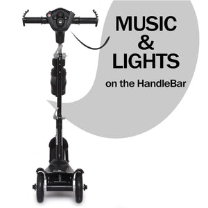 Sleek black Fun Ride Kids Kick Scooter from U Smile Toys, designed for stability and fun, ideal for young riders www.usmile.toys