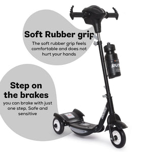 Sleek black Fun Ride Kids Kick Scooter from U Smile Toys, designed for stability and fun, ideal for young riders www.usmile.toys