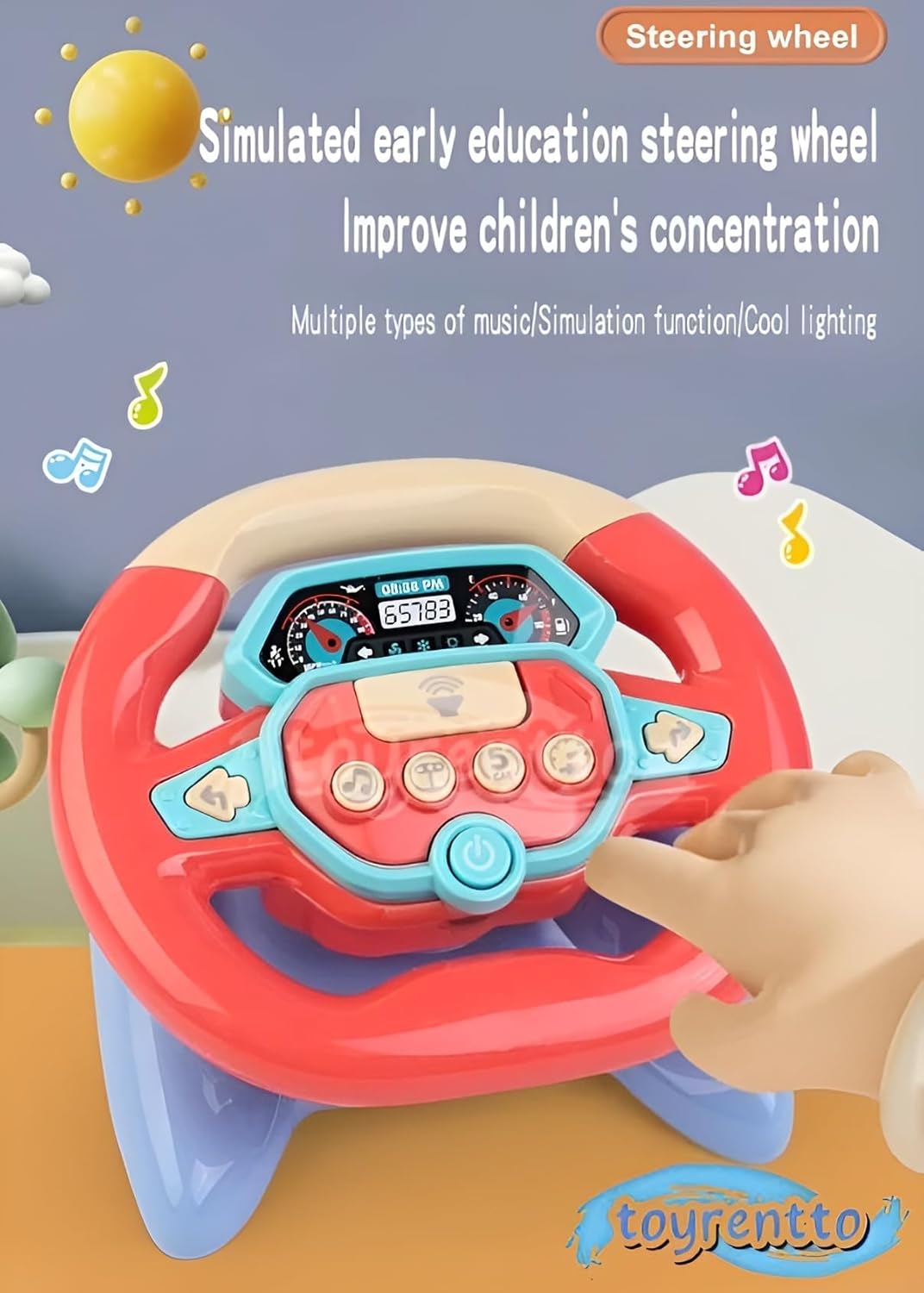 Interactive Educational Musical Steering Wheel Toy