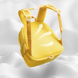 Kids' duckling backpacks, set of three in yellow, navy blue, and pink, cartoon animal design with plush details, shop now at usmile.toys
