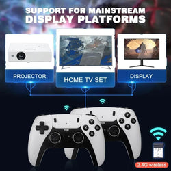 Advance AD-222 wireless game player system featuring an HDMI video game stick and a 2.4G wireless gamepad, designed for plug-and-play gaming on compatible displays. www.usmile.com