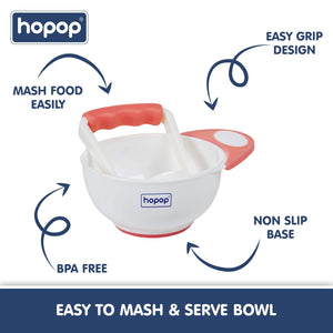 Hopop Baby Food Mash and Serve Feeding Bowl Set | Easy & Convenient