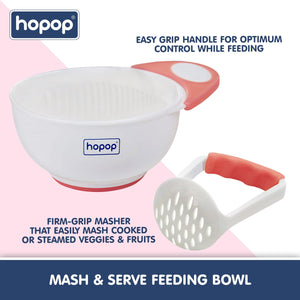 Hopop Baby Food Mash and Serve Feeding Bowl Set | Easy & Convenient