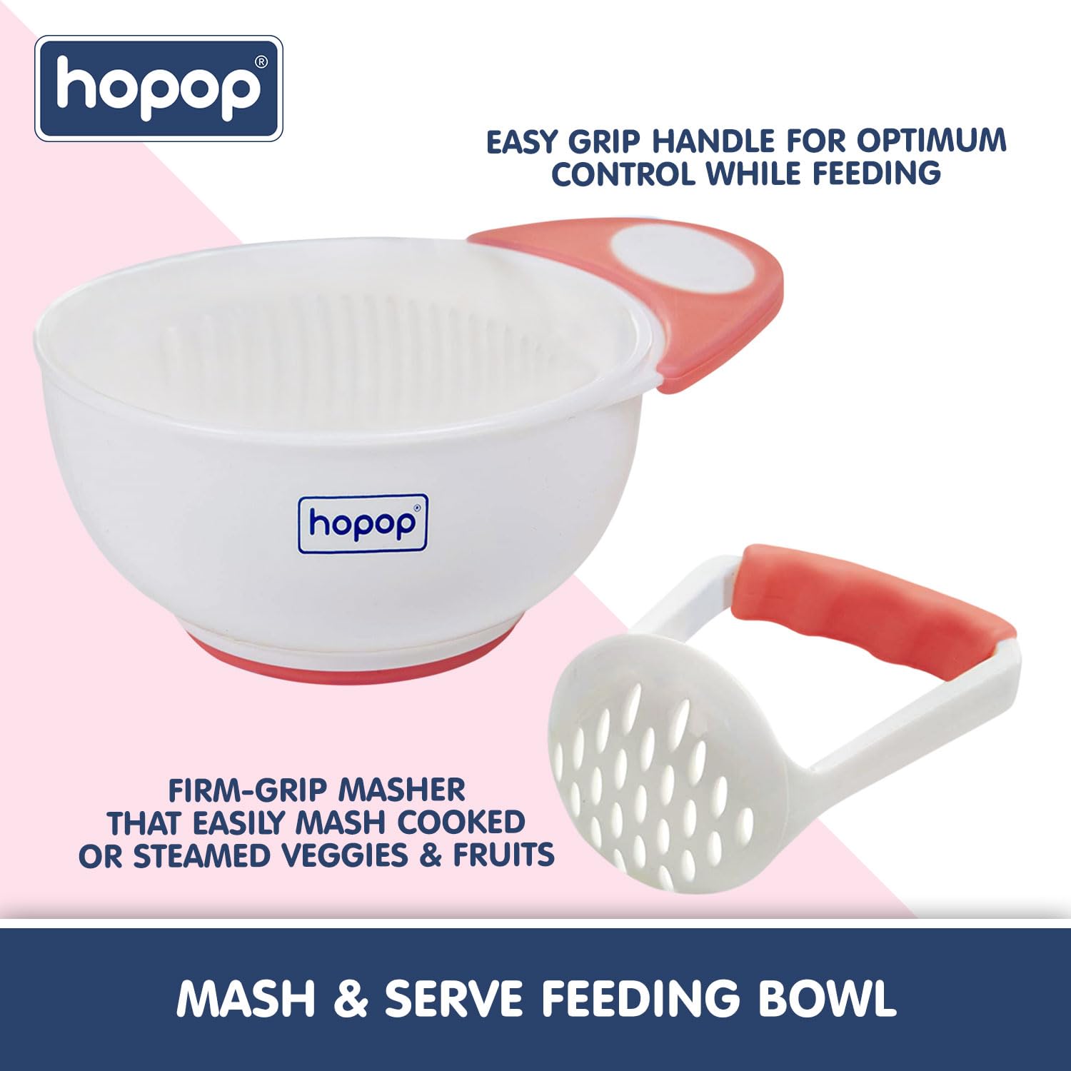 Hopop Baby Food Mash and Serve Feeding Bowl Set | Easy & Convenient