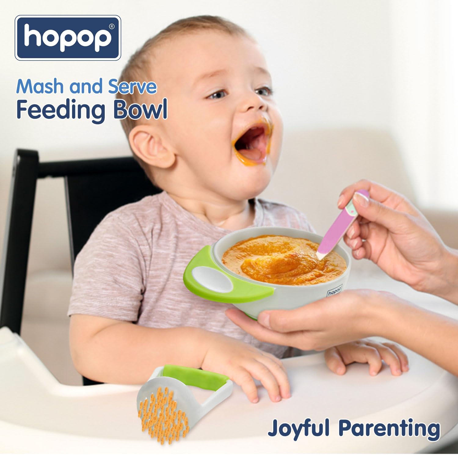 Hopop Baby Food Mash and Serve Feeding Bowl Set | Easy & Convenient