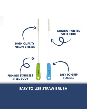 Hopop Easy Straw Cleaning Brush-Stainless Steel | Nylon Bristles