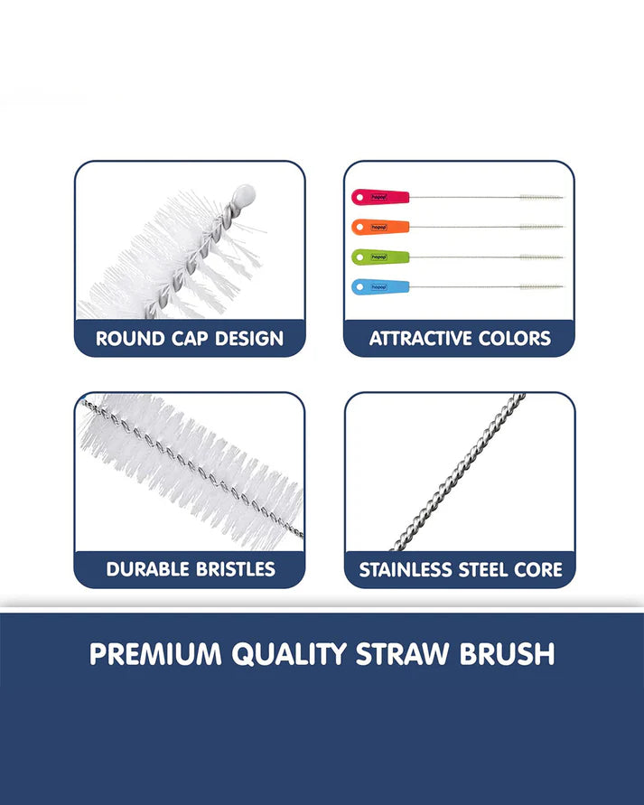 Hopop Easy Straw Cleaning Brush-Stainless Steel | Nylon Bristles