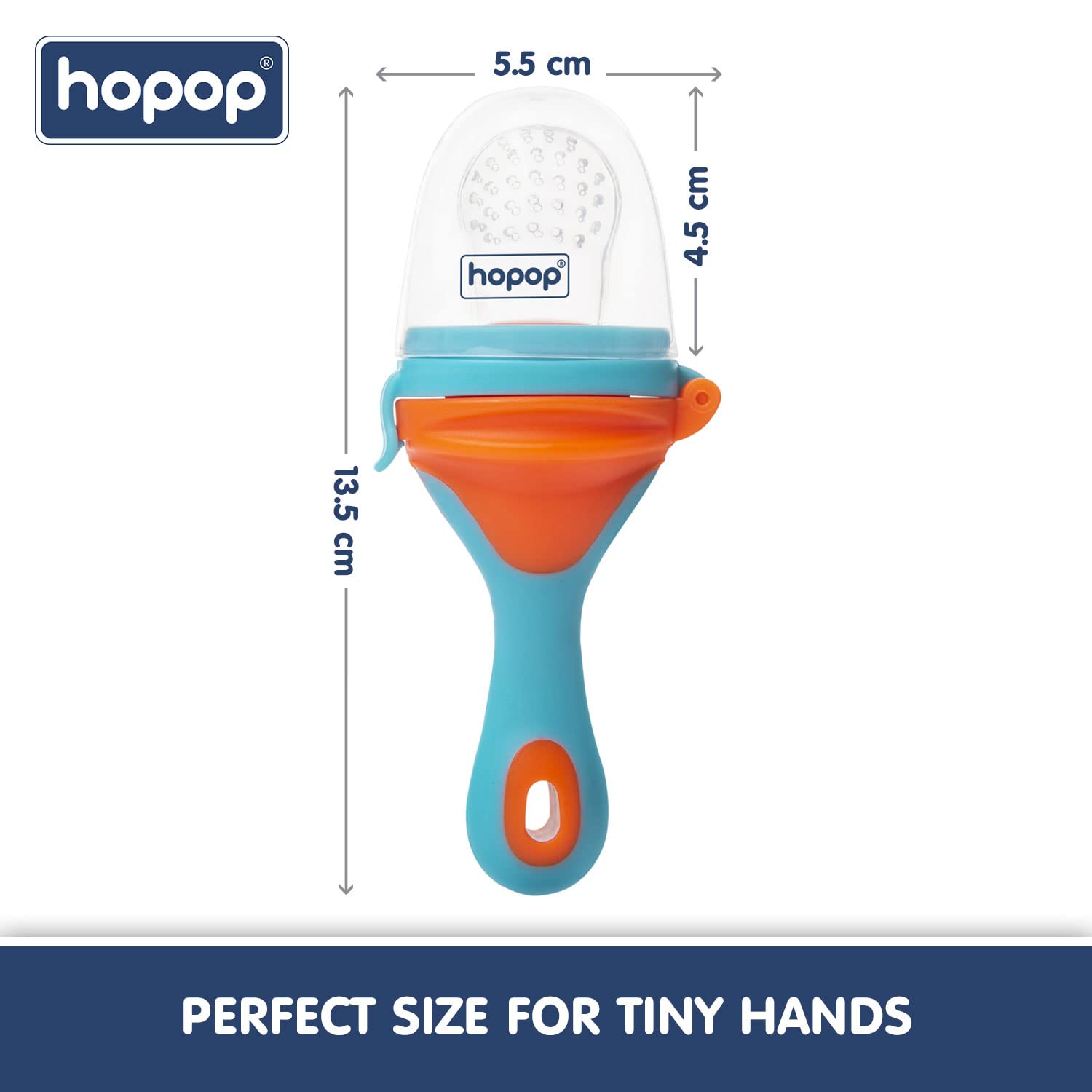 Hopop Silicone Food/Fruit Nibbler with Soft Mesh | Pacifier/Feeder for Infants & Baby | BPA Free | Snap Safety Lock Food Feeder with Protective Cover | Blue & Orange
www.usmile.toys