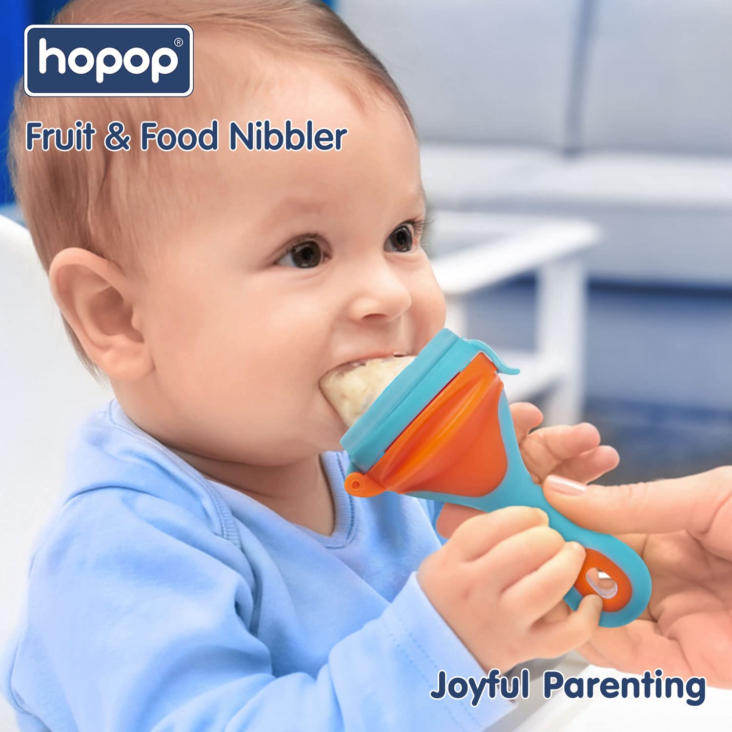 Hopop Silicone Food/Fruit Nibbler with Soft Mesh | Pacifier/Feeder for Infants & Baby | BPA Free | Snap Safety Lock Food Feeder with Protective Cover | Blue & Orange
www.usmile.toys