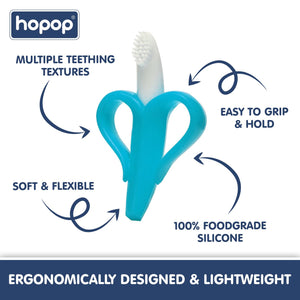 Hopop Silicone Teether for 3 to12 Months Baby | Banana Teether