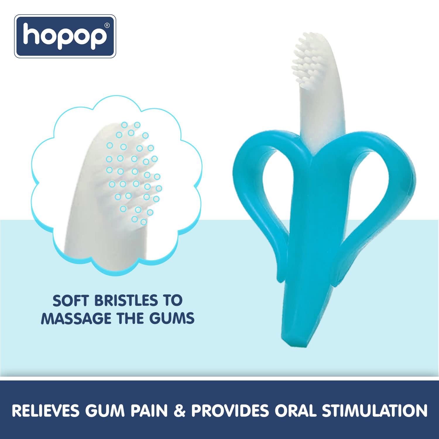 Hopop Silicone Teether for 3 to12 Months Baby | Banana Teether