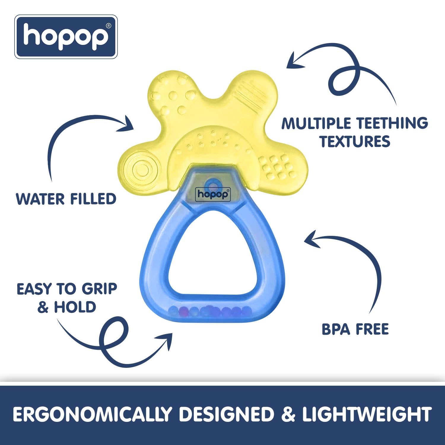 Hopop Teether for 3 to 12 Months Baby | Baby Water Filled Teether