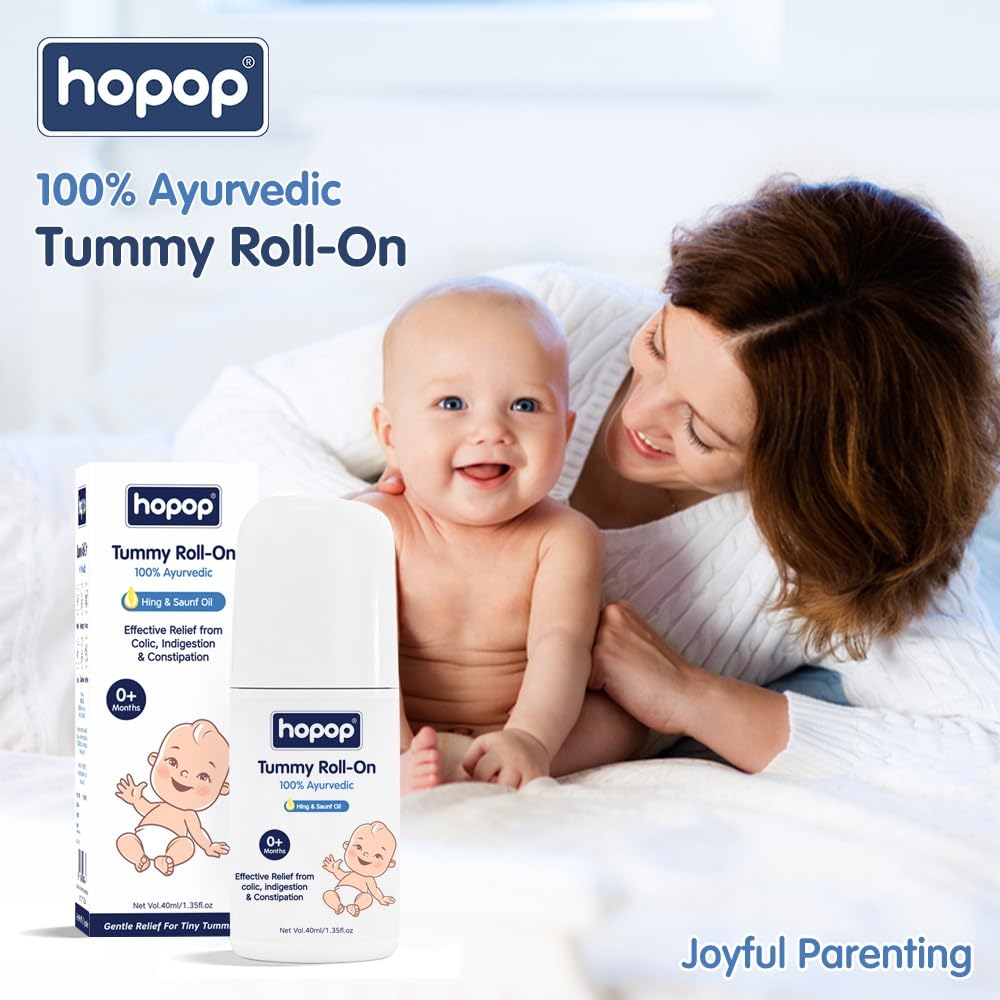 Hopop Tummy Roll On for Baby Colic Relief | with Hing & Saunf Oil