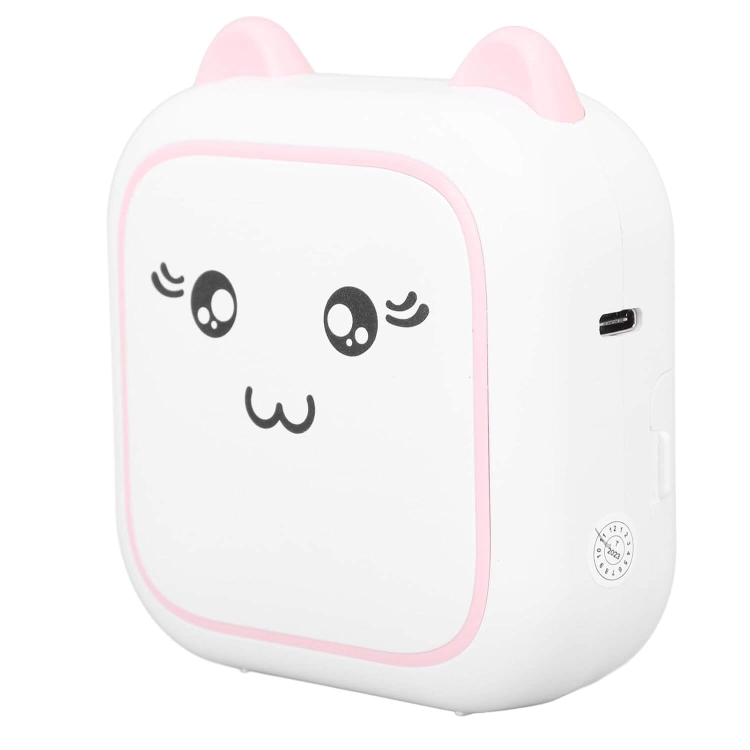 Children's inkless mini printer with USB charging cable, ideal for creative projects www.usmile.toys