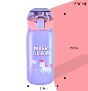 "Keep drinks perfectly warm or cool with this anti-leak insulated stainless steel sipper bottle for kids, adorned with an enchanting 'Magic Dream' unicorn design. Ideal for school and travel from uSmile.toys." www.usmile.toys