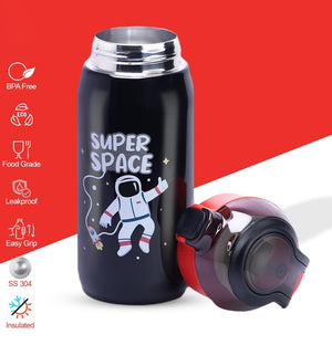 "Keep drinks perfectly warm or cool with this anti-leak insulated stainless steel sipper bottle for kids, adorned with an enchanting 'Magic Dream' unicorn design. Ideal for school and travel from uSmile.toys." www.usmile.toys