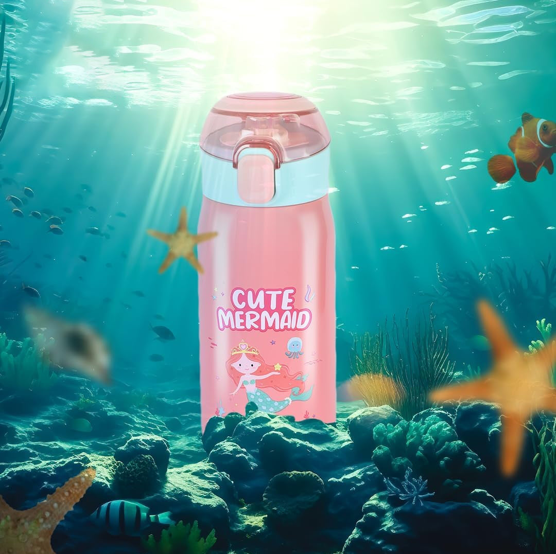 "Keep drinks perfectly warm or cool with this anti-leak insulated stainless steel sipper bottle for kids, adorned with an enchanting 'Magic Dream' unicorn design. Ideal for school and travel from uSmile.toys." www.usmile.toys