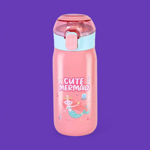 "Keep drinks perfectly warm or cool with this anti-leak insulated stainless steel sipper bottle for kids, adorned with an enchanting 'Magic Dream' unicorn design. Ideal for school and travel from uSmile.toys."