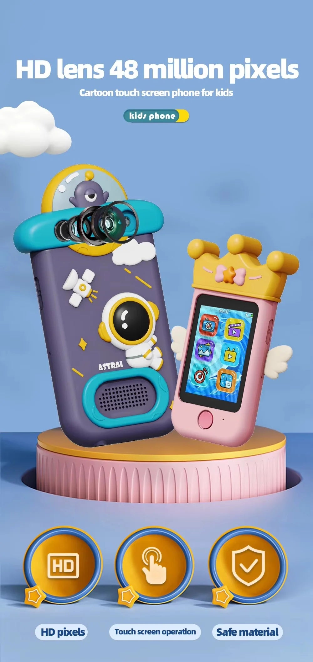 Kids Smartphone with 360° Rotating Camera – Cute Cat Design | Photo & Video Camera for Children

www.usmile.toys