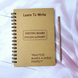 Learn to Write English Alphabet tracing board for kids with "Practice Makes a Child Perfect" motto and stylus. www.usmile.toys