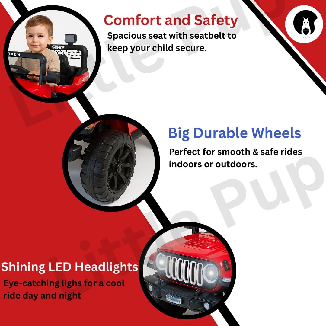 Electric Ride-On Car | Battery Operated Jeep for Kids 1-6 Years