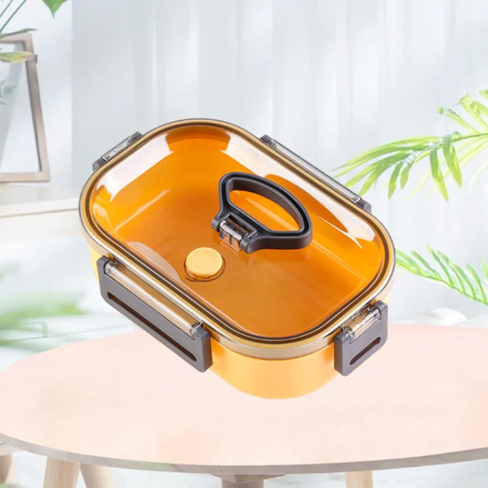 Durable stainless steel lunch box for kids with two separate compartments and a handle, perfect for school lunches. These stylish and durable lunch containers are ideal for school, office, and travel use. Available at www.usmile.toys, your trusted online store for toys, kids stationery, return gifts, baby products, and essentials. Enhance your lunchtime experience with our leakproof, multi-compartment bento boxes designed for easy packing and freshness retention