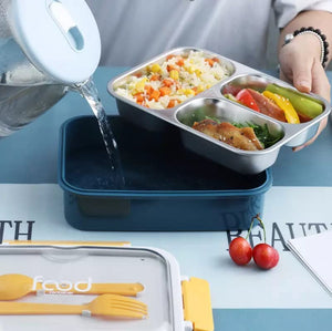 Leak-Proof Kids Lunch Container with Utensils: Stainless steel interior, 3 compartments for easy meal separation.
www.usmile.toys