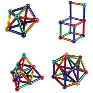 Colorful magnetic balls toy set for kids – creative STEM puzzle cube and tower built with rainbow-colored magnetic spheres, perfect fidget toy for stress relief, learning, and imaginative play – available at U Smile Toys India