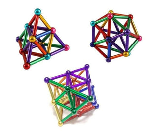 Colorful magnetic balls toy set for kids – creative STEM puzzle cube and tower built with rainbow-colored magnetic spheres, perfect fidget toy for stress relief, learning, and imaginative play – available at U Smile Toys India