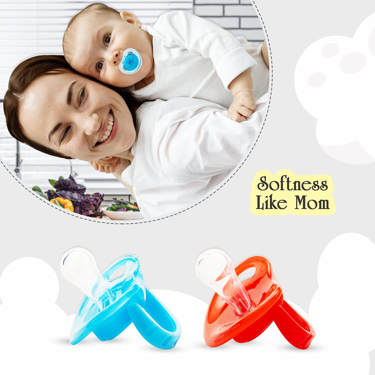Mee Mee Baby Pacifier Ultra Light Soft Silicone Nipple | 0-6 months+
