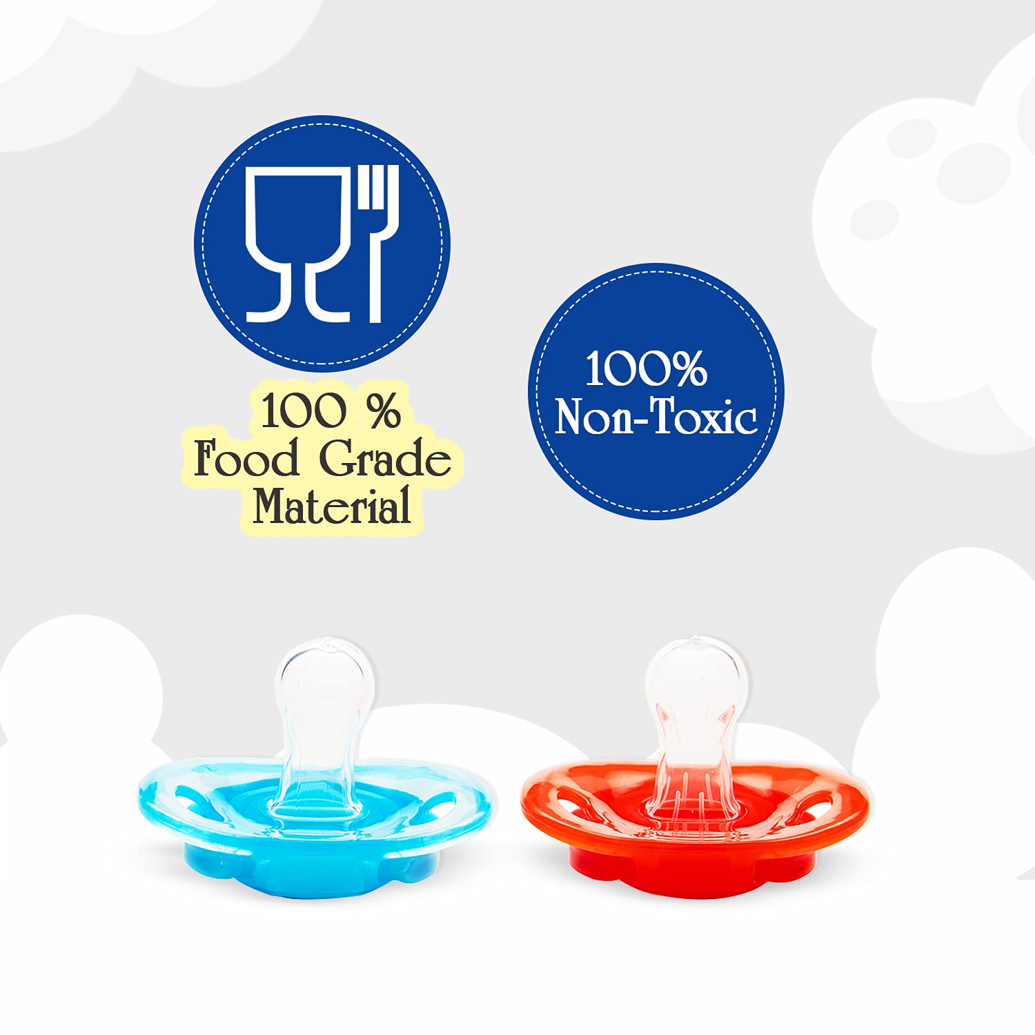 Mee Mee Baby Pacifier Ultra Light Soft Silicone Nipple | 0-6 months+