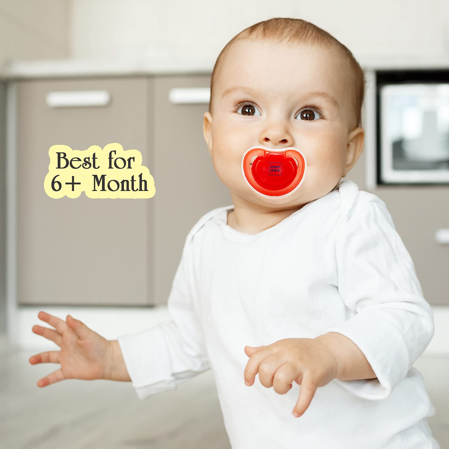 Mee Mee Baby Pacifier Ultra Light Soft Silicone Nipple | 0-6 months+