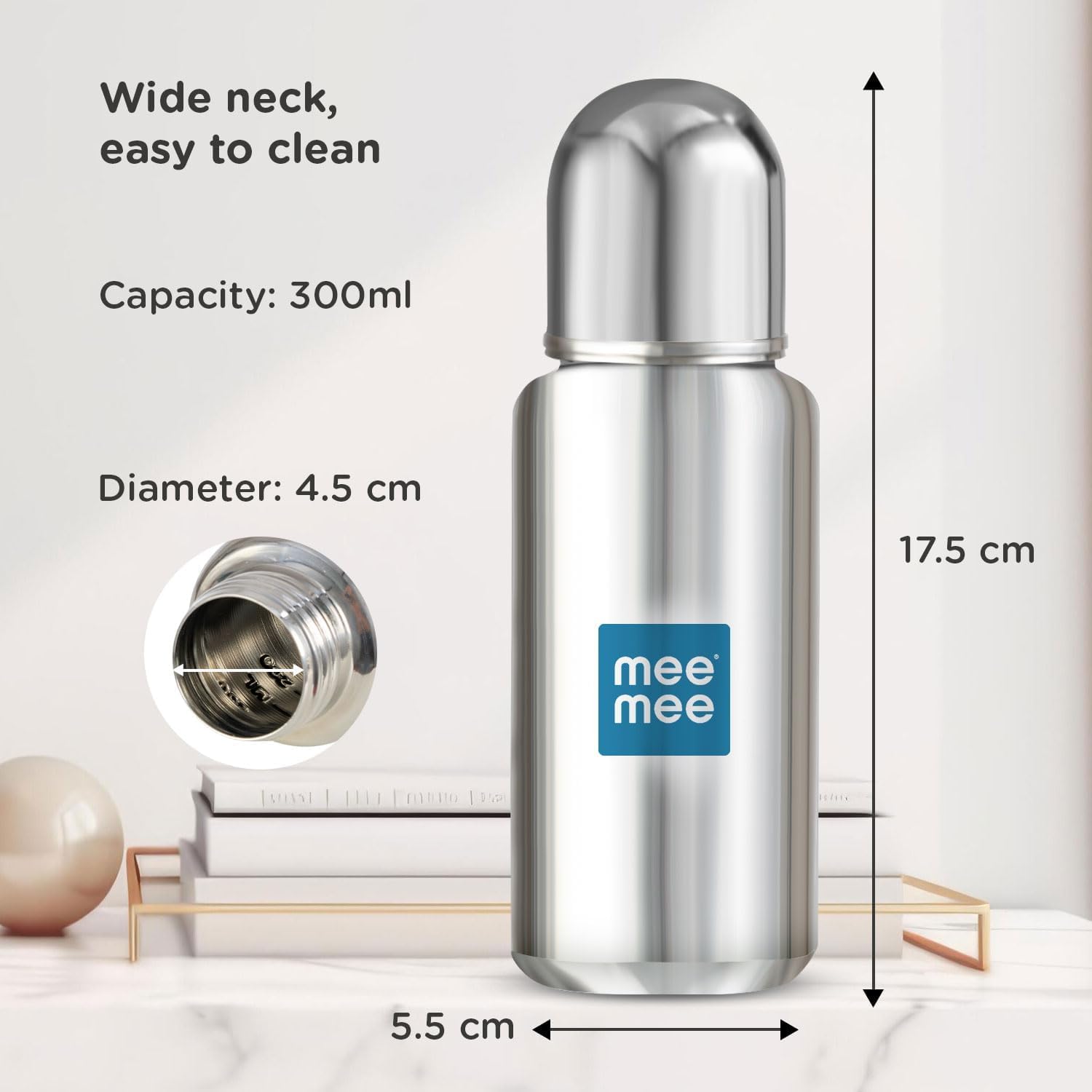 Mee Mee Baby Steel Feeding Bottle | Baby Milk Bottle with Advanced Anti Colic Valve, BPA Free, Soft Silicone Teat, Wide Neck for Babies/Infants/Newborns of 0-2 Years (Large - 300ml)
www.usmile.toys