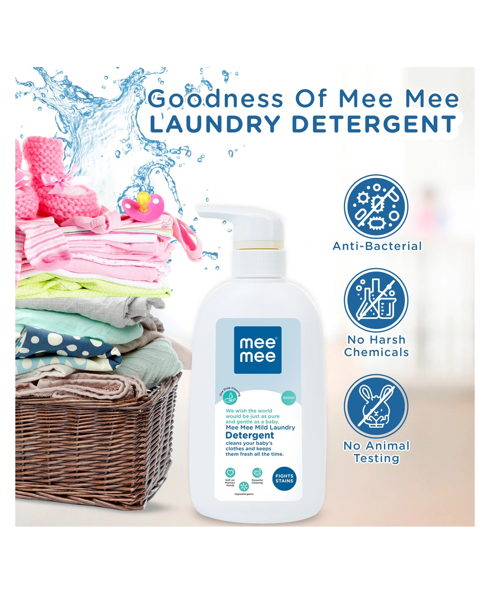 Mee Mee Mild Baby Liquid Laundry Detergent Bottle | 300 ml
www.usmile.toys