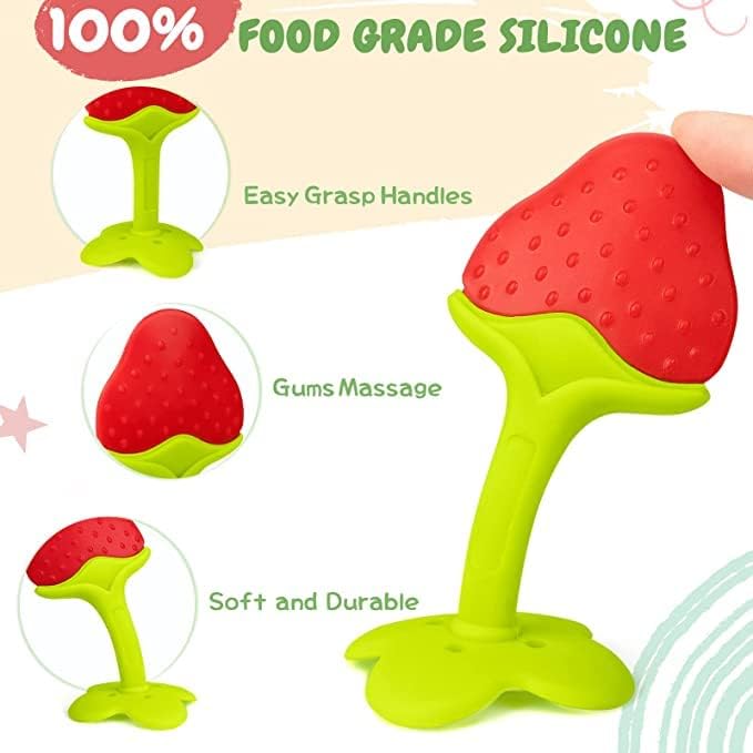 Mee Mee Silicone Teether Strawberry | Baby Teething Toys