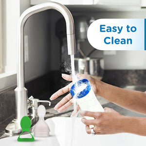 Mee Mee Squeezy Silicone Spoon Food Feeder for Babies of 6 to12 Months with in-Built Stand | BPA Free Material with Food Grade Silicone Tip (Blue)
