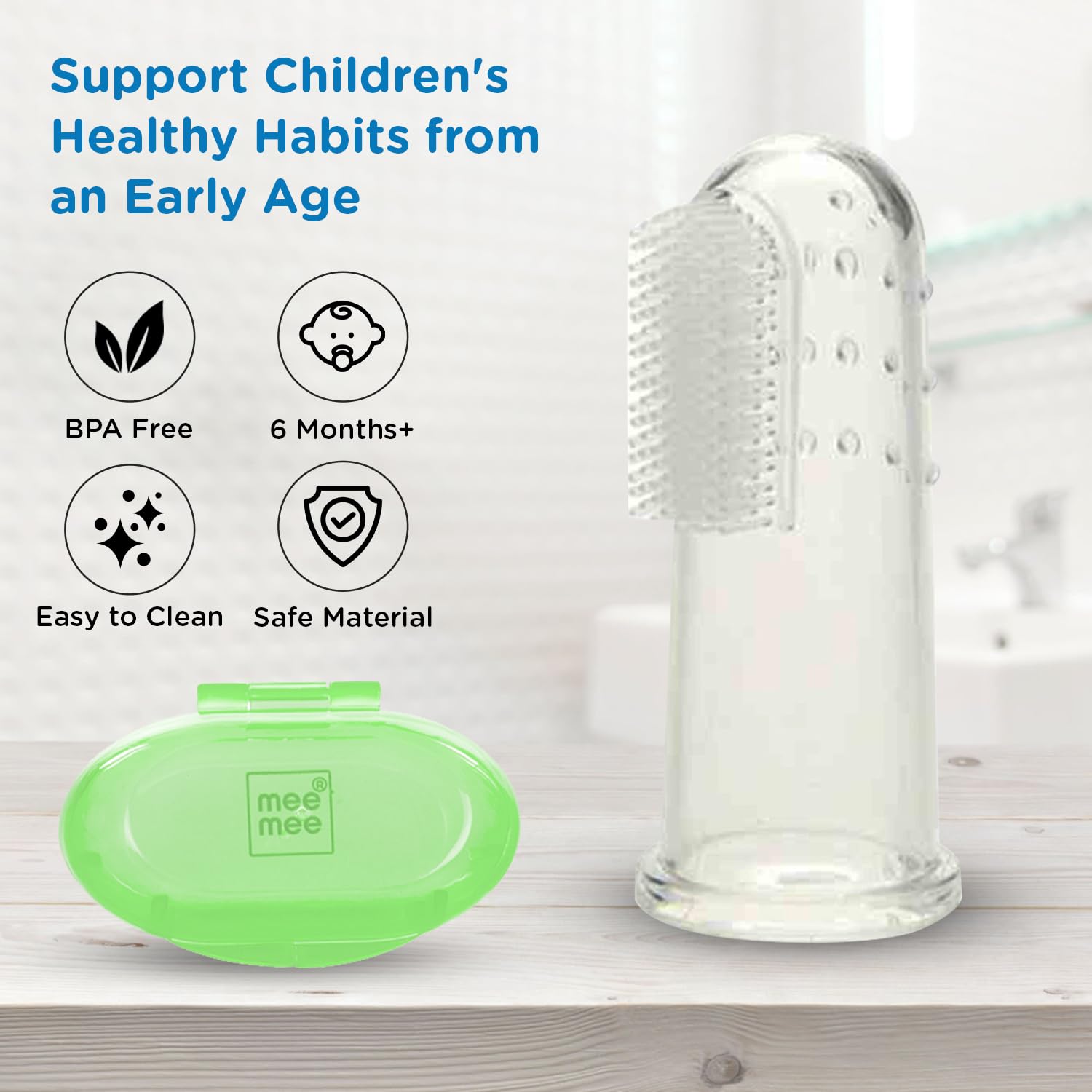 Mee Mee Unqiue Baby Silicone Finger Brush | Teeth/Gum Cleaning of Kids