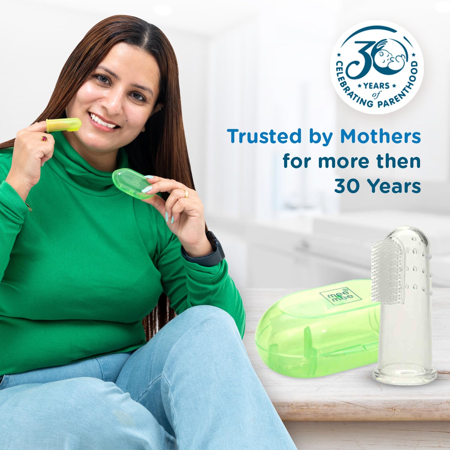 Mee Mee Unqiue Baby Silicone Finger Brush | Teeth/Gum Cleaning of Kids