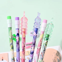 Cute Lotus Flower Princesses themed pencil set for children, comes with ten HB pencils and a sharpener, a delightful stationery kit available in www.usmile.toys 