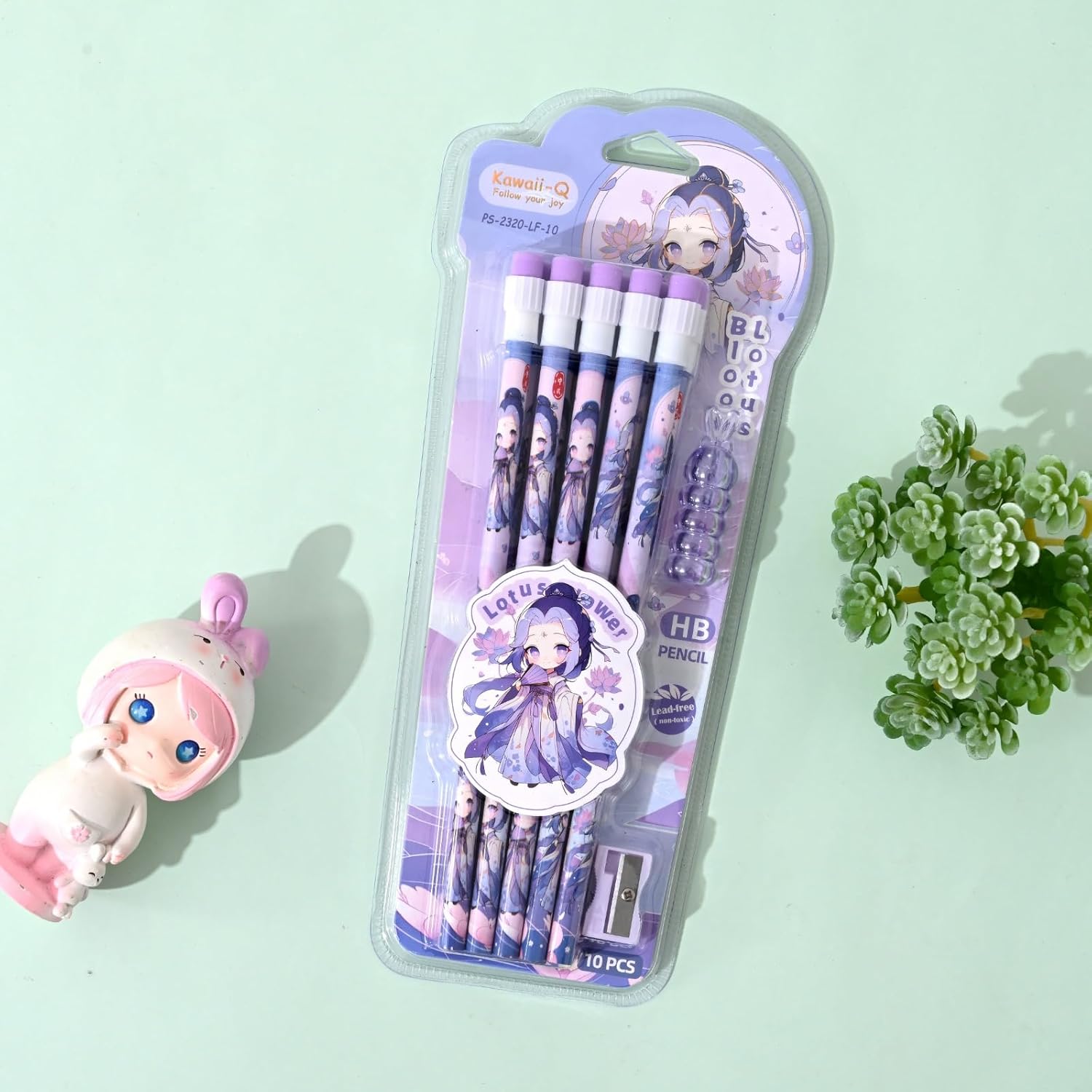 Set of ten HB pencils for kids with a beautiful Lotus Flower Princesses design, a charming stationery kit for drawing and writing.
www.usmile.toys
