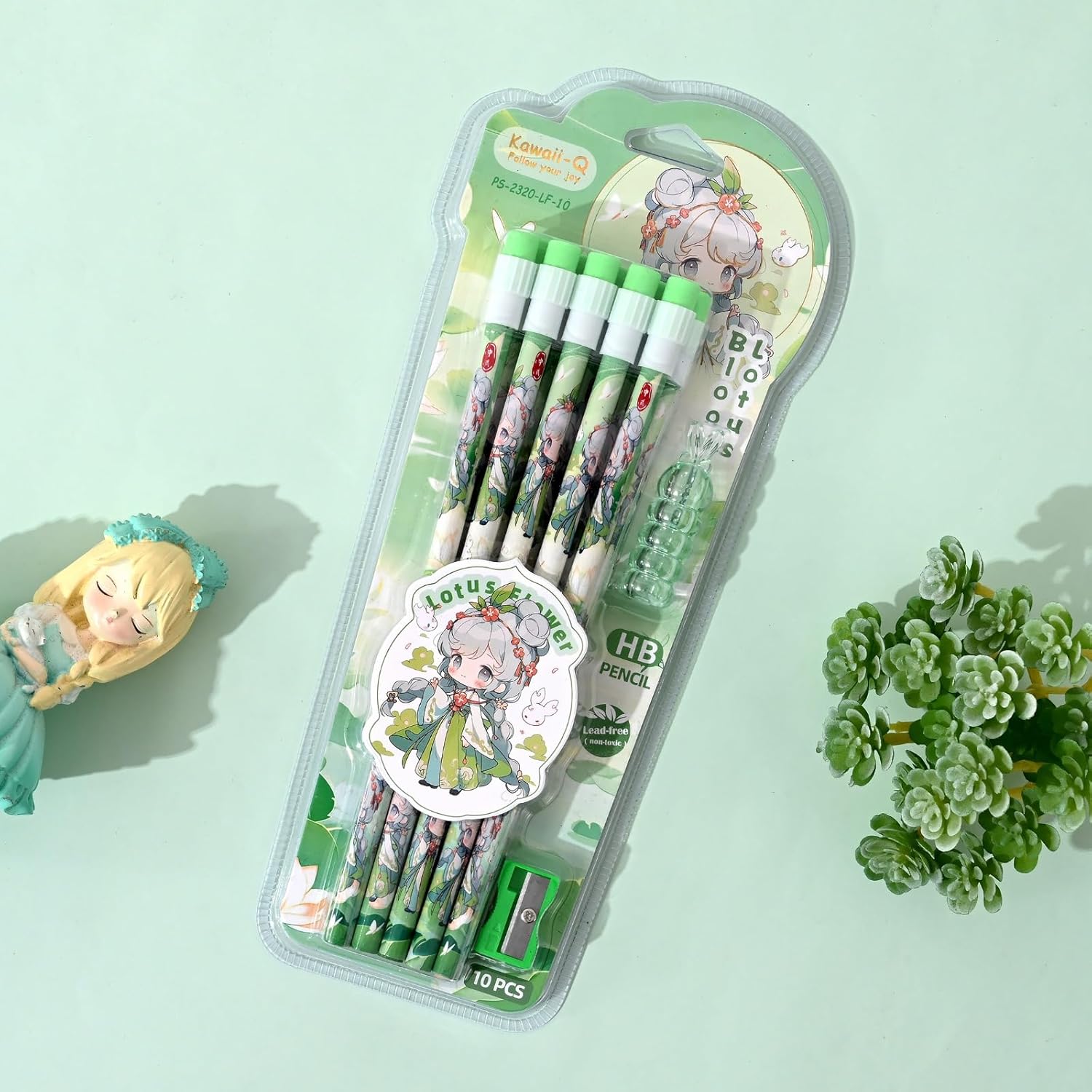 Set of ten HB pencils for kids with a beautiful Lotus Flower Princesses design, a charming stationery kit for drawing and writing.
www.usmile.toys
