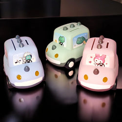 Cute Car-Shaped Metal Money Box for Kids – Fun & Secure Piggy Bank with Lock & Key | Adorable Cartoon Dino & Bunny Designs | Perfect Return Gift for Birthdays, Parties & Special Occasions | Durable & Stylish Savings Box | Available at www.usmile.toys
