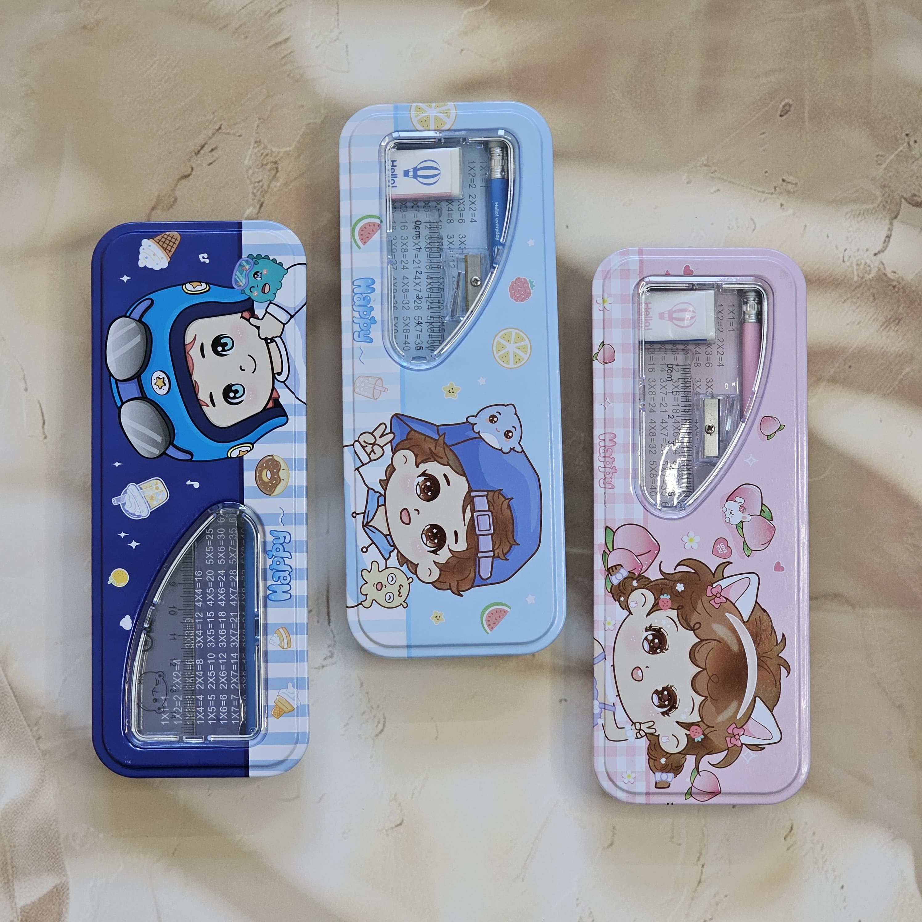 Premium quality cartoon metal stationery box – best gift for school-going kids www.usmile.toys