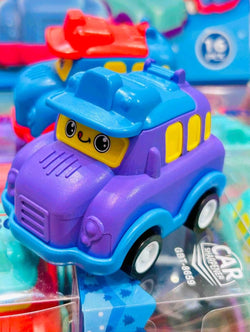 Kids' stationery gift set – adorable car erasers with matching sharpeners for school and play