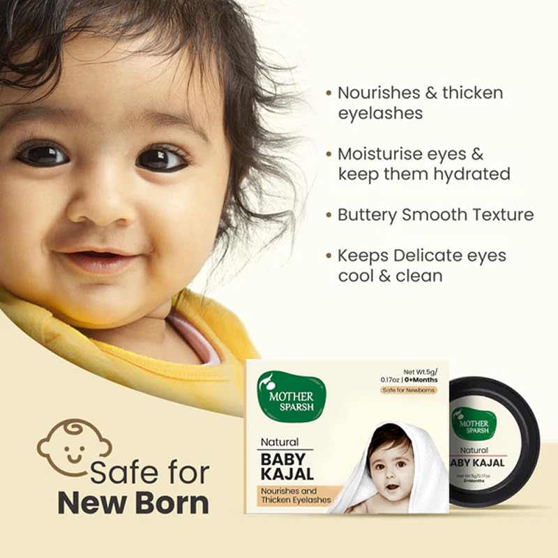 Mother Sparsh Natural Baby Kajal with Lead & Irritation Free | 5g