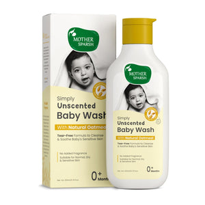 Mother Sparsh Simply Unscented Baby Wash Natural Oatmeal | 200ml