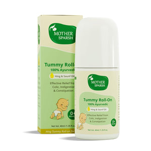 Mother Sparsh Tummy Roll On For Baby, Colic Relief, Constipation and Indigestion With Hing & Saunf | 100% Ayurvedic - 40ml
