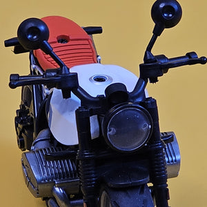 Best diecast model bike for kids online, white and black with red seat, durable metal construction, buy now at usmile.toys