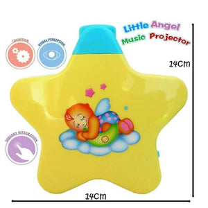 Child-friendly yellow star projector from U Smile Toys, ideal for newborn cribs and calming bedtime routines. www.usmile.toys