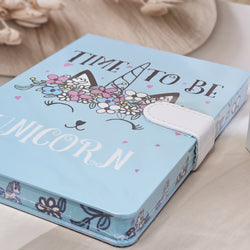 Cute unicorn notebook diaries for kids, featuring various designs and lock closures, ideal for journaling and creative writing, available at usmile.toys.